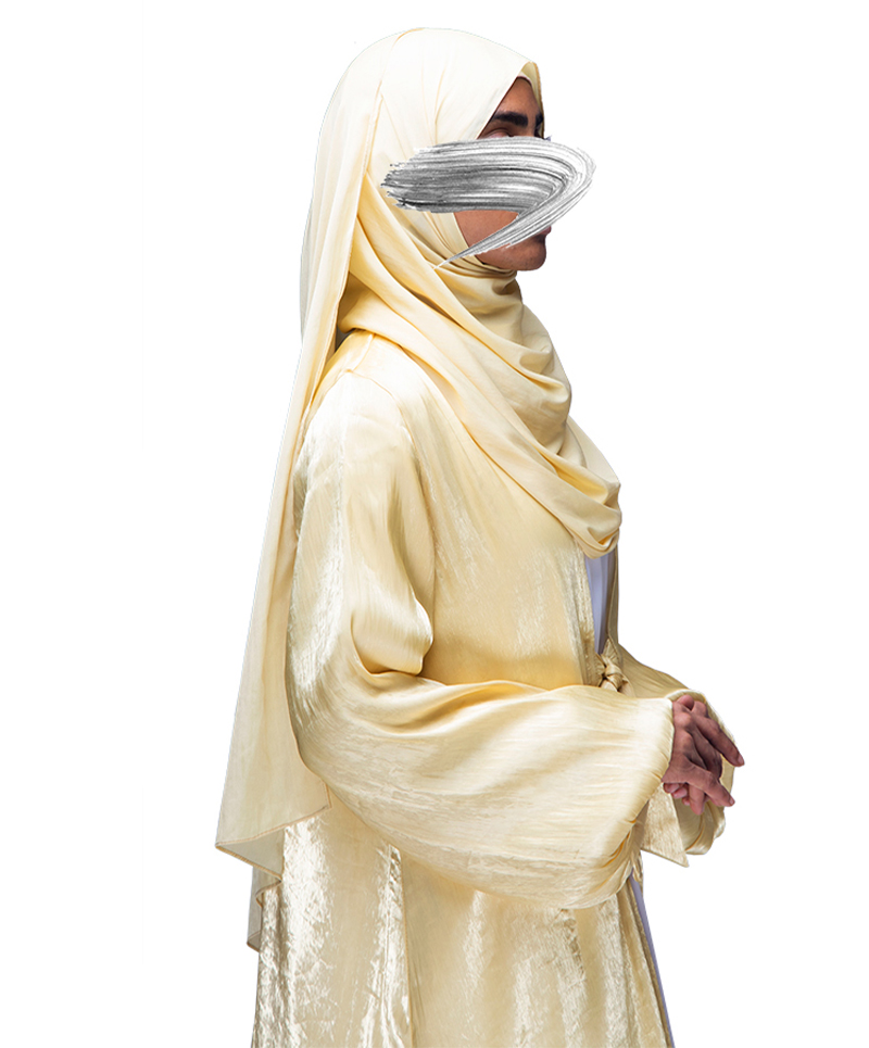 Shimmer 2 Layered Abaya-Lemon