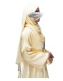 Shimmer 2 Layered Abaya-Lemon