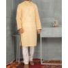 Men Embroidery Kurta - Yellow