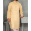 Men Embroidery Kurta - Yellow