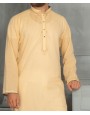 Men Embroidery Kurta - Yellow