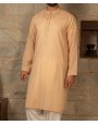 Men Embroidery Kurta - Peach