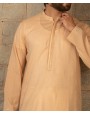 Men Embroidery Kurta - Peach