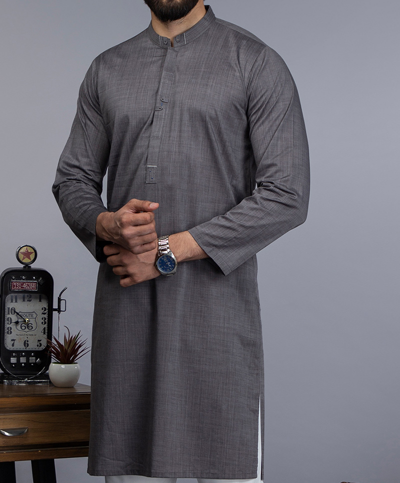 Men Kurta - Charcoal