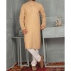 Men Embroidery Kurta - Bronze