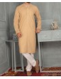 Men Embroidery Kurta - Bronze