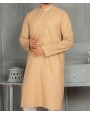 Men Embroidery Kurta - Bronze