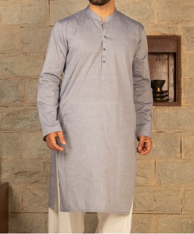 Men Kurta - Grey