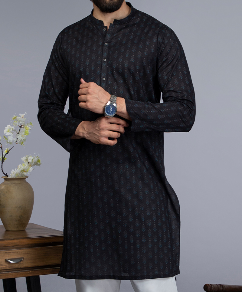 Men Kurta - Black