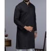 MEN CASUAL BLACK KURTA