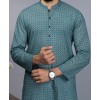 MEN CASUAL GREEN KURTA