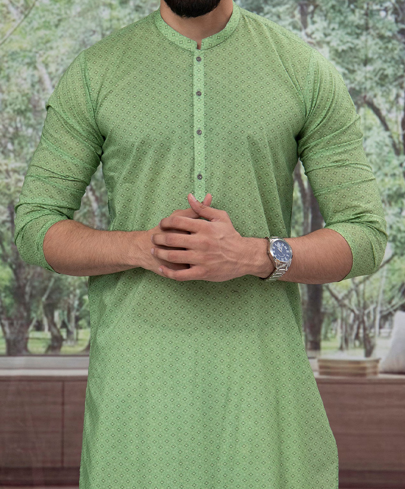 Men Kurta - Green