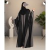 Bisht Abaya - Black-Gray