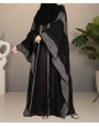 Bisht Abaya - Black-Gray