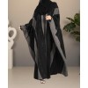 Bisht Abaya - Black-Gray