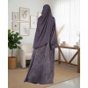 Satin-Dori 3 Pc Set Abaya - Slate Grey