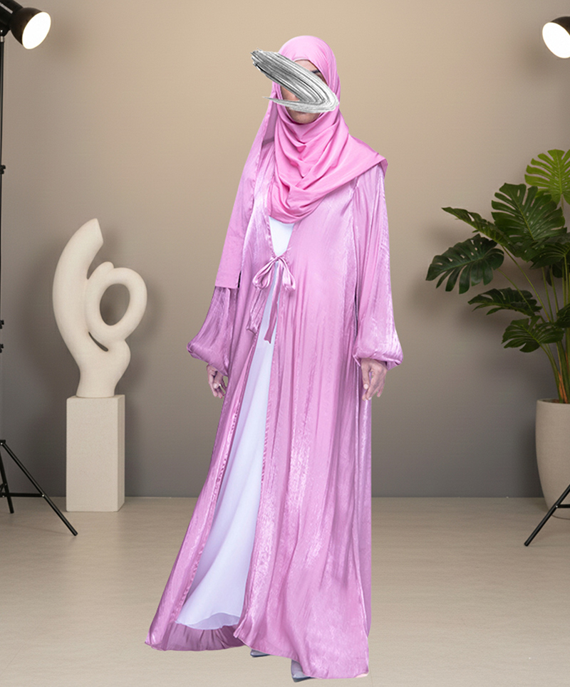 Shimmer Abaya -Bubblegum