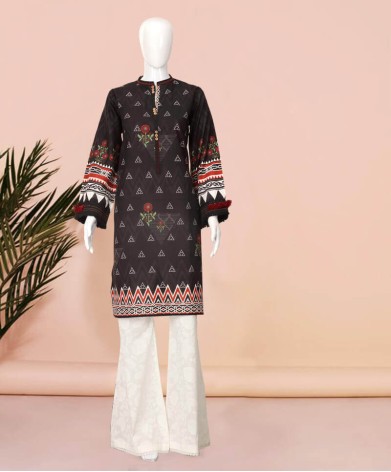 Black Triangle 1Pc Stitched Kurti