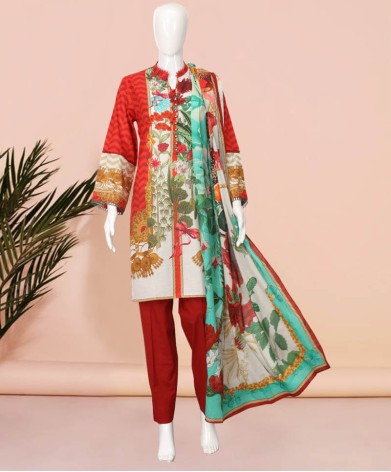 RED LOVE 3PC STITCHED SUIT