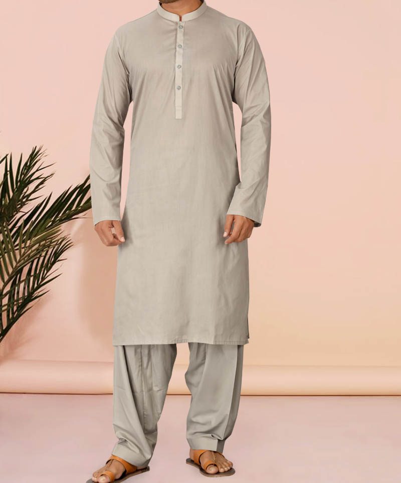 Men Kameez Shalwar Plain Light Green