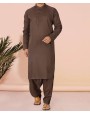 Men Shalwar Kameez - Dark Brown