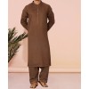 Men Kameez Shalwar Plain Brown