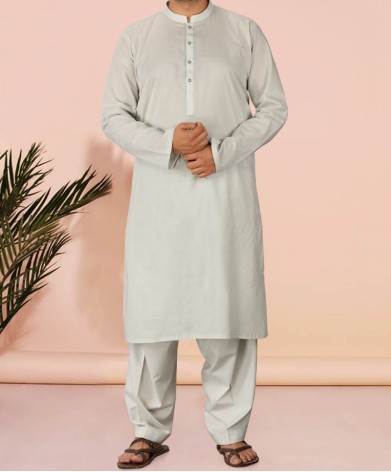 Men Kameez Shalwar Plain Grey