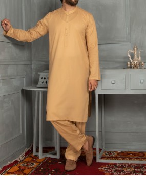 Men Shalwar Kameez - Khaki