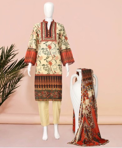 Rug  Printed 3Pc Stitched Suit