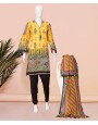 Bright Yellow 3 Pc Stitched Suit