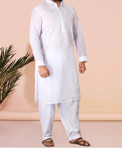 Men Shalwar Kameez - White
