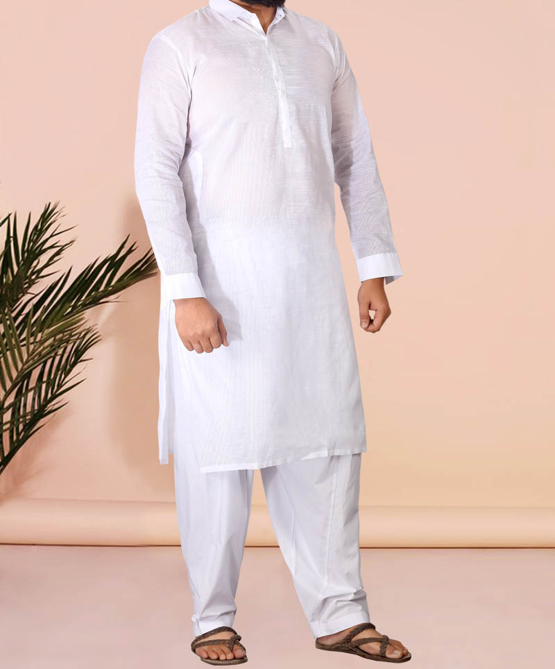 Men Kameez Shalwar Plain White