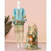 Iceblue Mughal 3Pc Stitched Suit