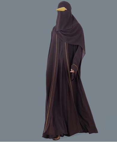 Cairo 5Pc Set Abaya - Saddle