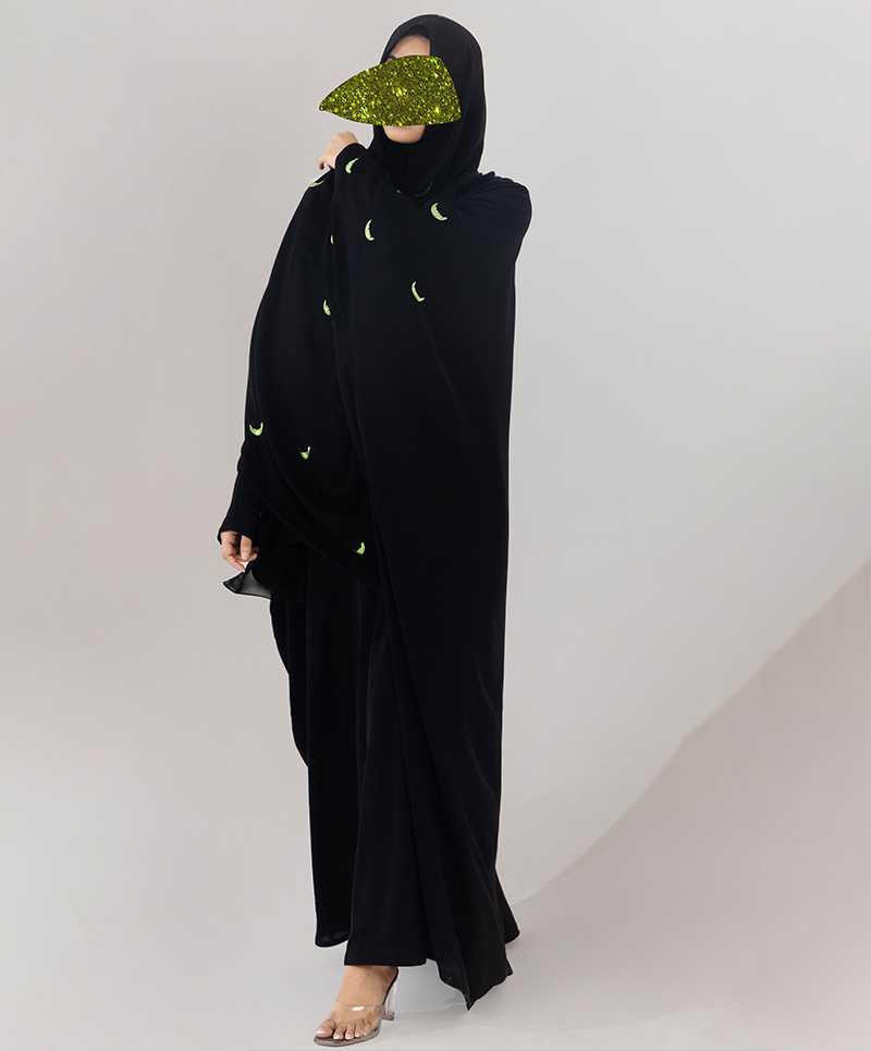 Qamar Collection Abaya - Lime