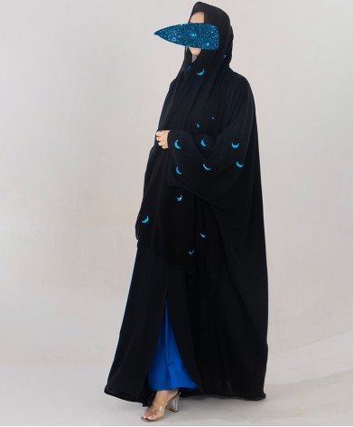 Qamar Collection Abaya - Aqua