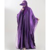 Glass Glow 3 Pc Set Abaya-Purple