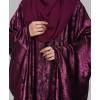 Metallic 3Pc Set Abaya- Magenta