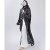 Marble 4 Pc Set Abaya - Black White