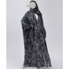 Marble 4 Pc Set Abaya - Black White