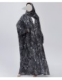 Marble 4 Pc Set Abaya - Black White