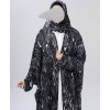 Marble 4 Pc Set Abaya - Black White