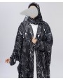 Marble 4 Pc Set Abaya - Black White