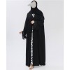 Strip 4 Pc Set Abaya - Black