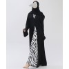 Strip 4 Pc Set Abaya - Black