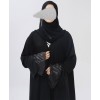 Strip 4 Pc Set Abaya - Black