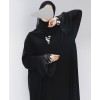 Strip 4 Pc Set Abaya - Black