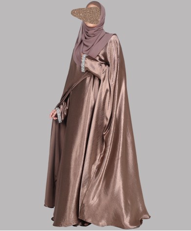 Zahra 4 Pc Set Abaya - Coffee