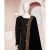 Mahrani Velvet Shawl 2Pc Stitched Suit- Black
