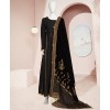 Mahrani Velvet Shawl 2Pc Stitched Suit- Black